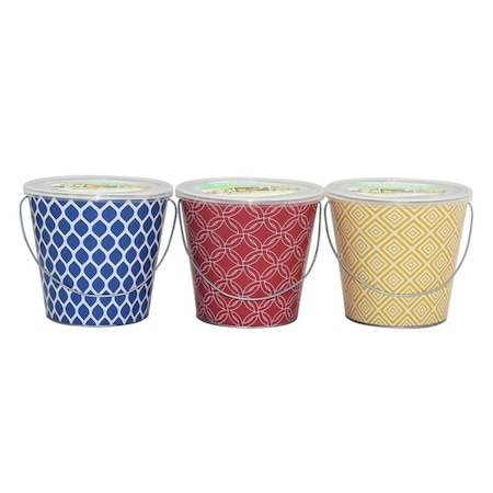 Gourmetgalley 18 oz Citronella Oil Candle Bucket, Assorted, 6PK GO2512671